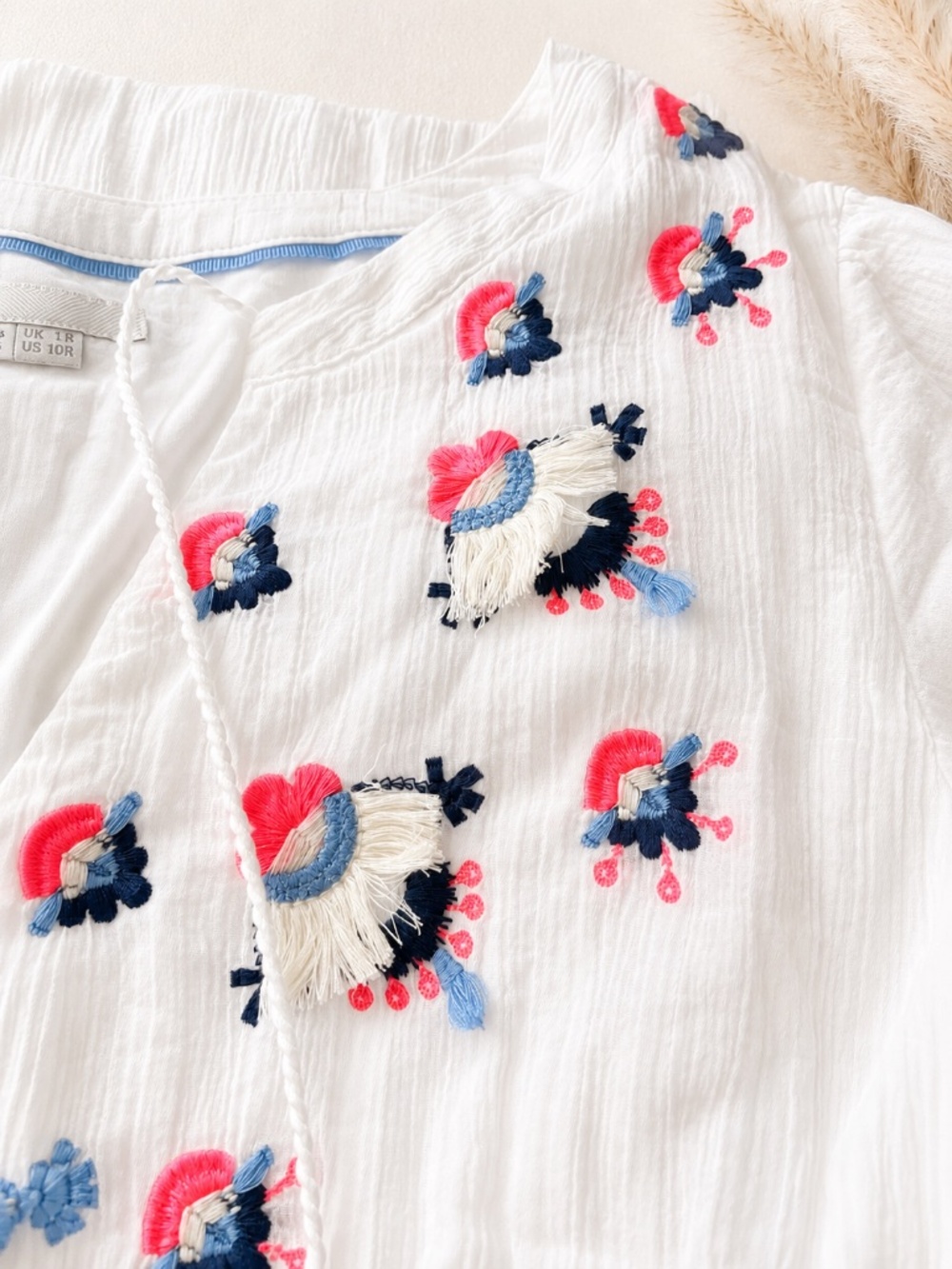 Boden Gauze Midi Dress with Embroidery and Tassel details - Picture 11 of 14